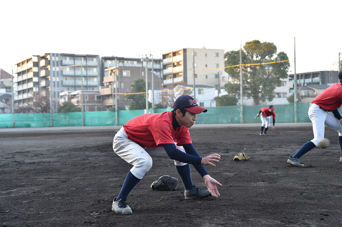 【神奈川工　野球部】素手キャッチボール